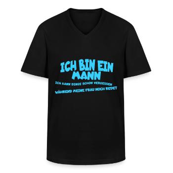 Ich bin ein Mann, Dinge vergessen Humor - Männer-T-Shirt mit V-Ausschnitt - Schwarz - Vorne - AI Model Male 178 dark (178cm)