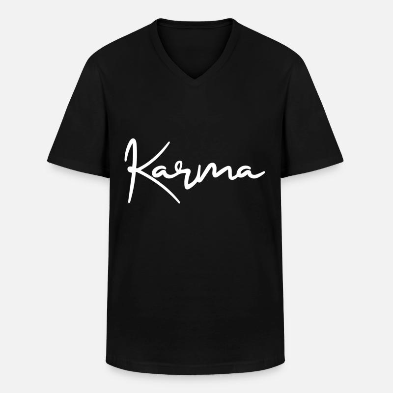 Karma - Männer-T-Shirt mit V-Ausschnitt - Schwarz