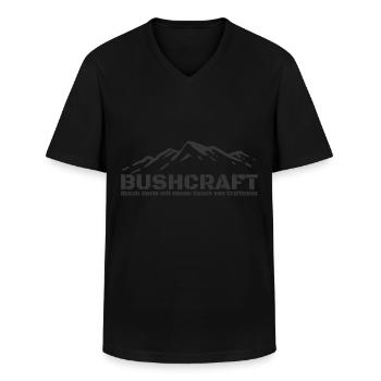 Bushcraft - Busch Genie mit Craftiness - Männer-T-Shirt mit V-Ausschnitt - Schwarz - Vorne - AI Model Male 178 dark (178cm)