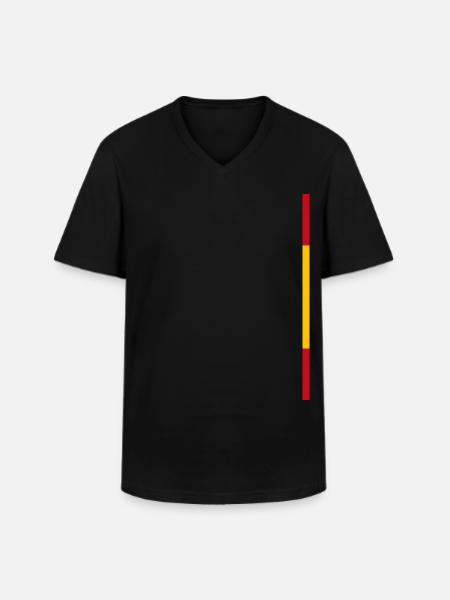 Spanienflagge Style Streifen - Männer-T-Shirt mit V-Ausschnitt - Schwarz