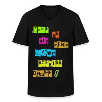 Mach es wie eine Möwe scheiß Drauf - Männer-T-Shirt mit V-Ausschnitt - Schwarz - Vorne - AI Model Male 178 dark (178cm)