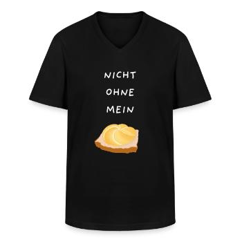 Leberkäse Design - Fleischkäse lustig - Männer-T-Shirt mit V-Ausschnitt - Schwarz - Vorne - AI Model Male 178 dark (178cm)