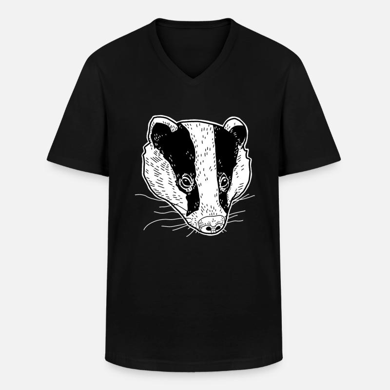 Dachs - Männer-T-Shirt mit V-Ausschnitt - Schwarz
