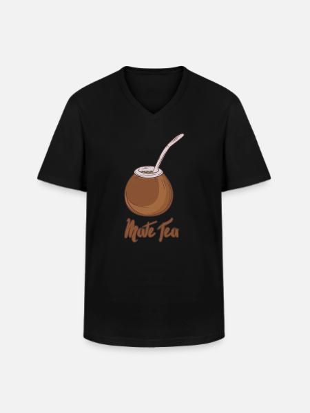 Brown mate tea - Men's V-Neck T-Shirt - black