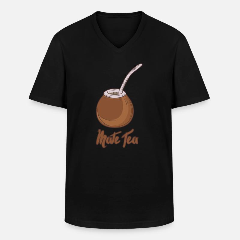 Brown Mate Tea - Männer-T-Shirt mit V-Ausschnitt - Schwarz
