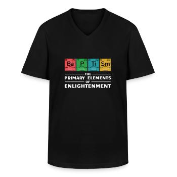 Nerd geek funny christian elements baptism - Men's V-Neck T-Shirt - black - Front - AI Model Male 178 dark (178cm)