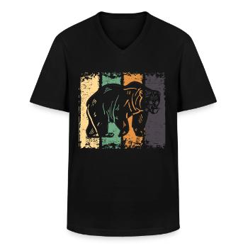 Bär - Männer-T-Shirt mit V-Ausschnitt - Schwarz - Vorne - AI Model Male 178 dark (178cm)