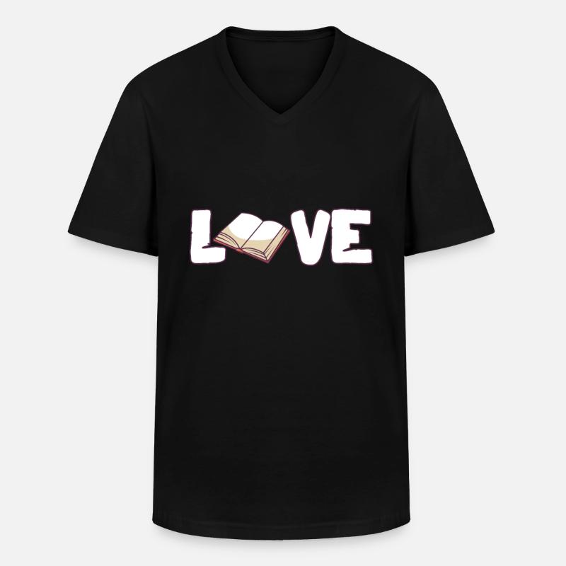 Buch, Bücher, Bücherliebe - Männer-T-Shirt mit V-Ausschnitt - Schwarz