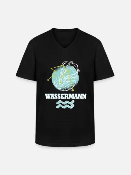 Sternzeichen Wassermann mit Sternenbild - Männer-T-Shirt mit V-Ausschnitt - Schwarz