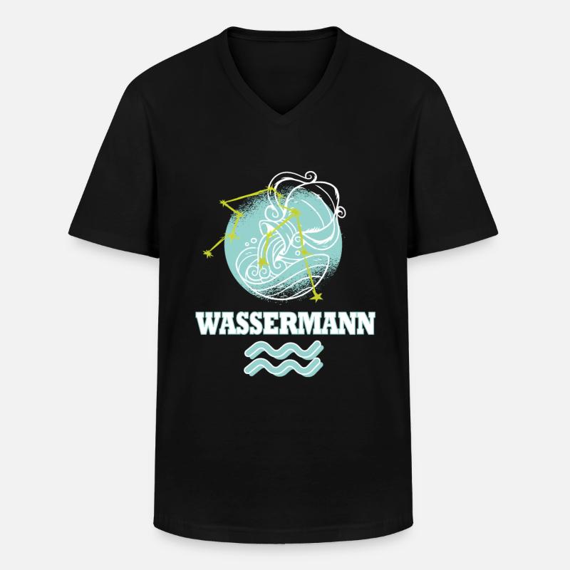 Sternzeichen Wassermann mit Sternenbild - Männer-T-Shirt mit V-Ausschnitt - Schwarz