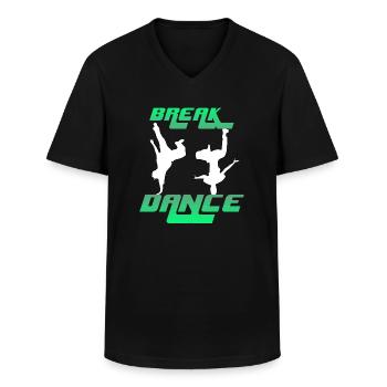 Break dance - Men's V-Neck T-Shirt - black - Front - AI Model Male 178 dark (178cm)