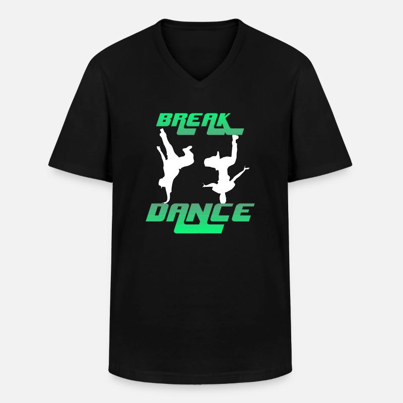 Break Dance - Männer-T-Shirt mit V-Ausschnitt - Schwarz