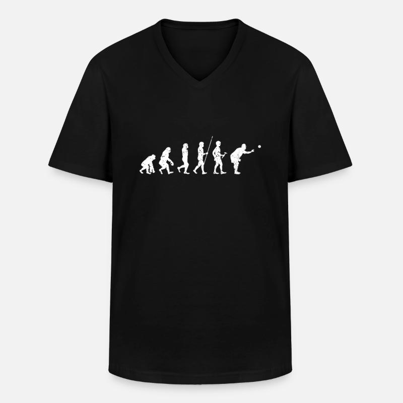 Boule Petanque Boccia Evolution - T-shirt col V Homme - noir