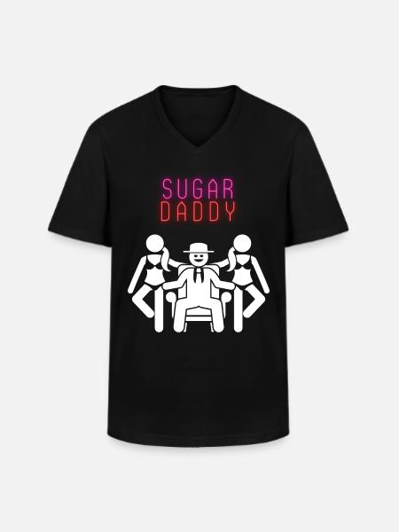 Sugar Daddy White Pink Red - Men's V-Neck T-Shirt - black