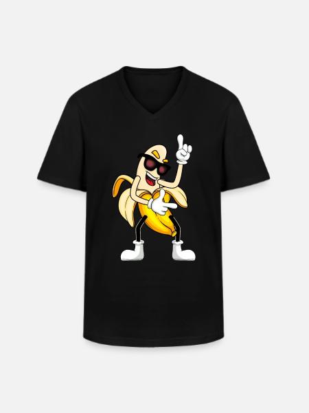 Dancing banana - Men's V-Neck T-Shirt - black