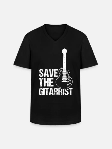 Guitarist og guitarist - Klassisk herre T-shirt med V-udskæring - sort