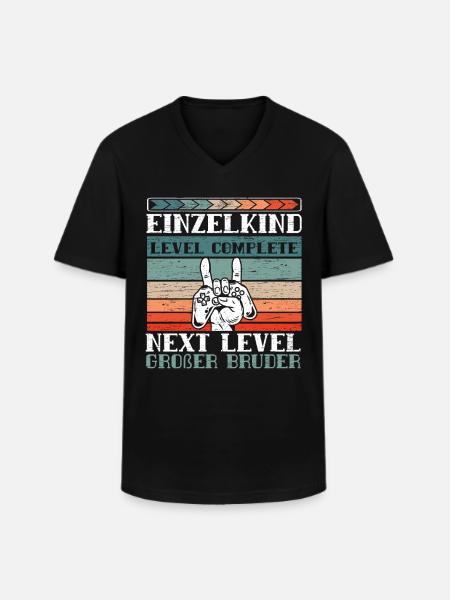 Großer Bruder Level Complete - Männer-T-Shirt mit V-Ausschnitt - Schwarz