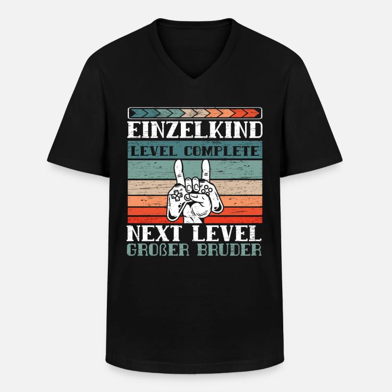 Großer Bruder Level Complete - Männer-T-Shirt mit V-Ausschnitt - Schwarz