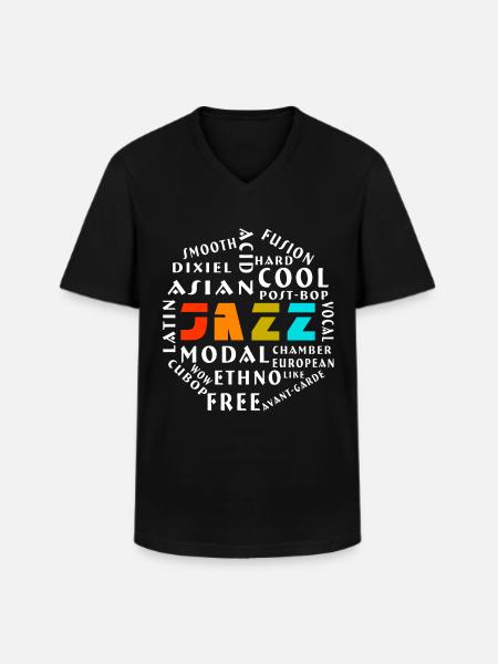 Jazzstijlen Jazz genre met jazz - Klassiek mannen T-shirt met V-hals - zwart