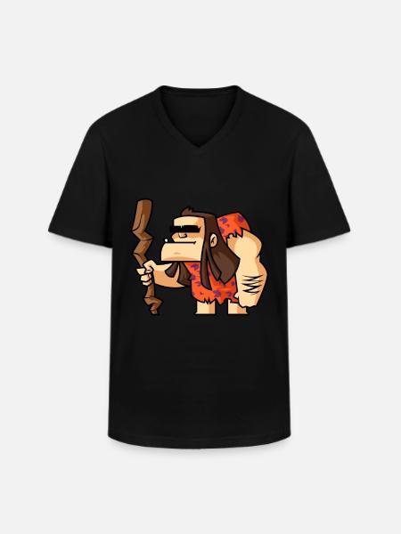 Funny Comic Neanderthals - Men's V-Neck T-Shirt - black