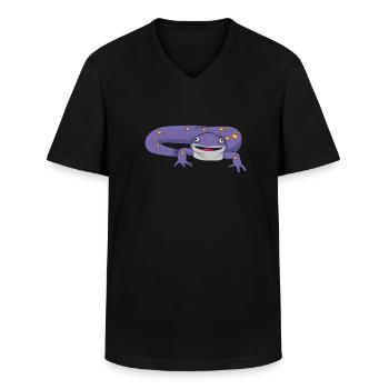 Tail-lurch newt salamander - Men's V-Neck T-Shirt - black - Front - AI Model Male 178 dark (178cm)