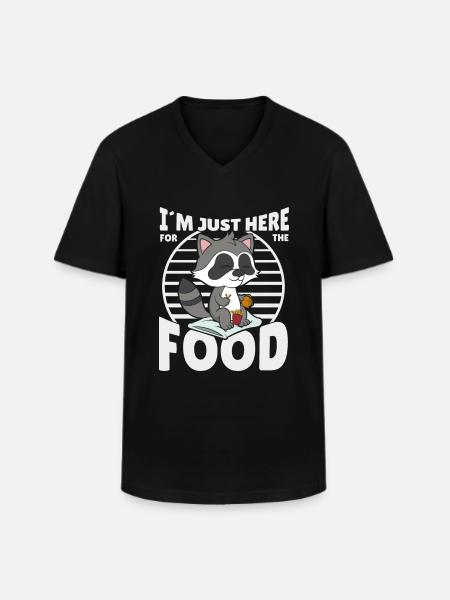 Waschbär - Männer-T-Shirt mit V-Ausschnitt - Schwarz