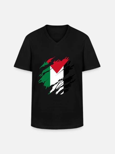Gaza Strip Palestine Palestinian Flag - Men's V-Neck T-Shirt - black