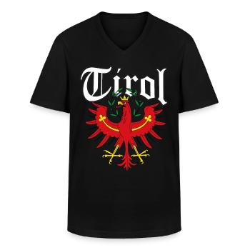 Tirol Tiroler Adler Wappen - Männer-T-Shirt mit V-Ausschnitt - Schwarz - Vorne - AI Model Male 178 dark (178cm)