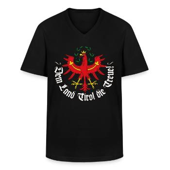 Dem Land Tirol die Treue Spruch Tiroler Adler - Männer-T-Shirt mit V-Ausschnitt - Schwarz - Vorne - AI Model Male 178 dark (178cm)
