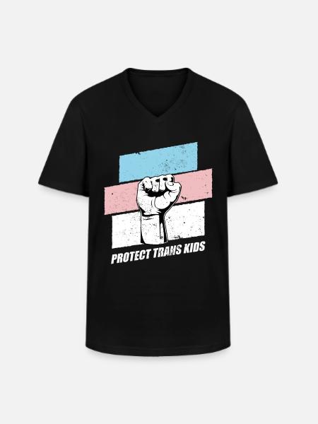 Protect Trans Kids - Men's V-Neck T-Shirt - black