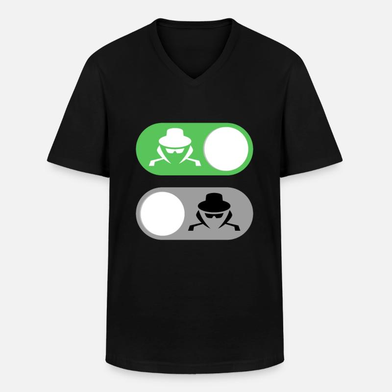 Cybersecurity Motiv White Hat Hacker - Männer-T-Shirt mit V-Ausschnitt - Schwarz