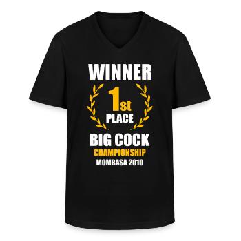 Penis Pimmel Spruch - Männer-T-Shirt mit V-Ausschnitt - Schwarz - Vorne - AI Model Male 178 dark (178cm)
