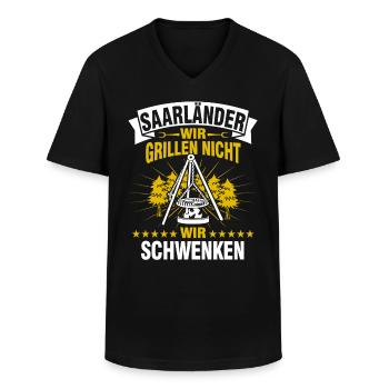 Saarländer Schwenken Saarland Schwenkgrill - Männer-T-Shirt mit V-Ausschnitt - Schwarz - Vorne - AI Model Male 178 dark (178cm)