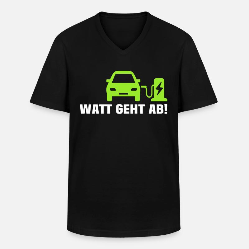 E-auto Elektroauto EAuto - Männer-T-Shirt mit V-Ausschnitt - Schwarz