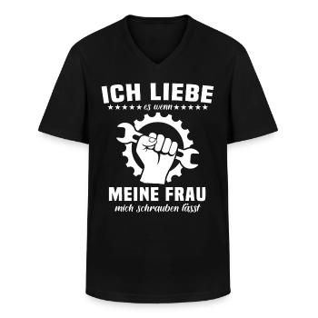 Mechaniker Industriemechaniker KFZ Mechaniker - Männer-T-Shirt mit V-Ausschnitt - Schwarz - Vorne - AI Model Male 178 dark (178cm)