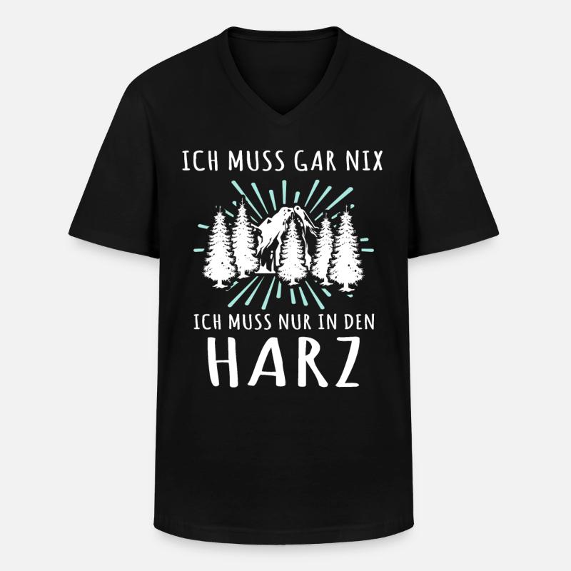 Harz Urlaub Harzer - Männer-T-Shirt mit V-Ausschnitt - Schwarz