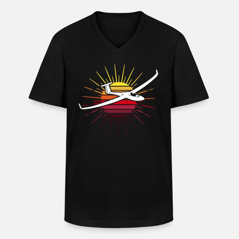 Glider Glider Gliding Glider - Men's V-Neck T-Shirt - black