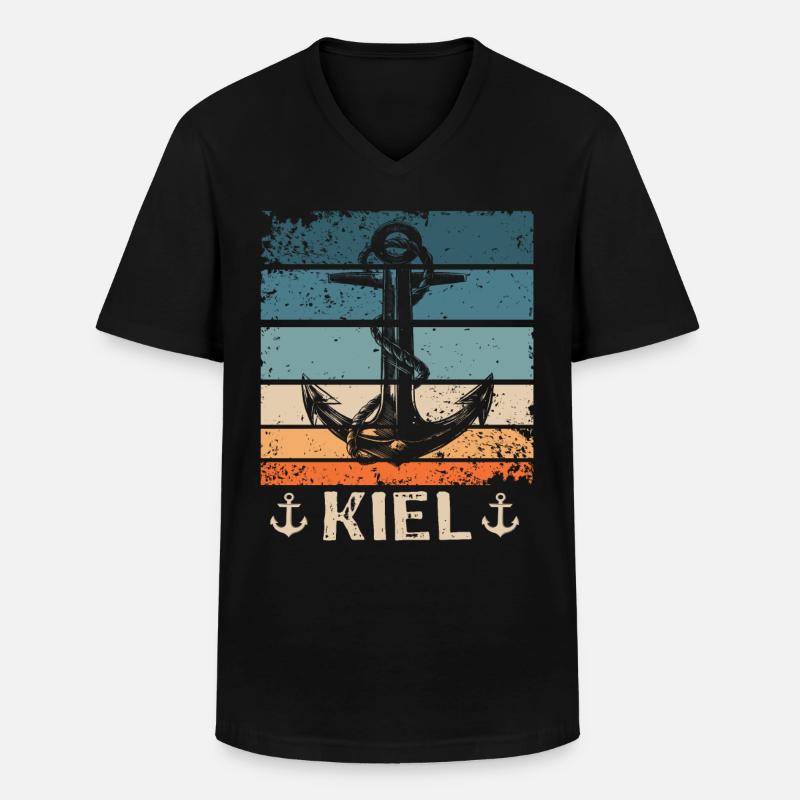 Kiel Disant Kiel Souvenir - T-shirt col V Homme - noir