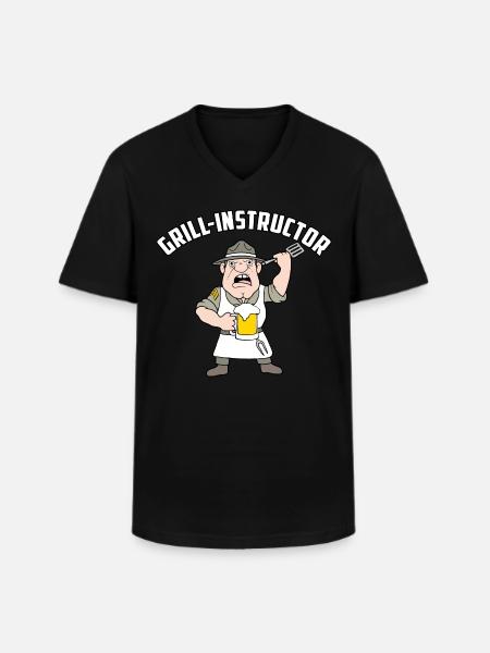 Grill Instructor - Männer-T-Shirt mit V-Ausschnitt - Schwarz