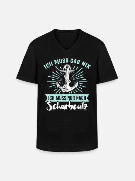 Scharbeutz Sprüche Scharbeutzer - Männer-T-Shirt mit V-Ausschnitt - Schwarz