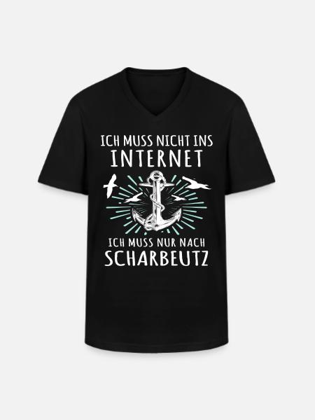 Scharbeutz Ostsee Scharbeutzer - Männer-T-Shirt mit V-Ausschnitt - Schwarz