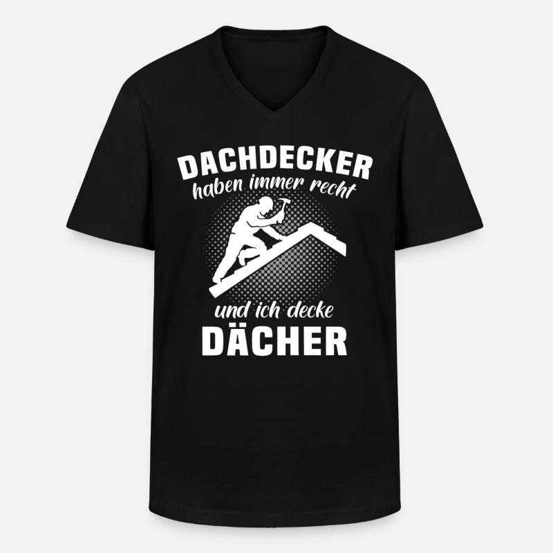 Dachdecker Dachspengler Dachdecken Dachklempner - Männer-T-Shirt mit V-Ausschnitt - Schwarz