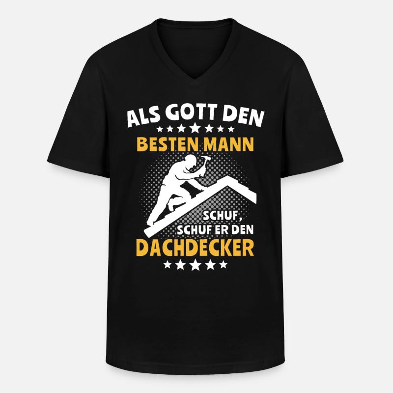 Dachdecker Dachspengler Dachdecken Dachklempner - Männer-T-Shirt mit V-Ausschnitt - Schwarz
