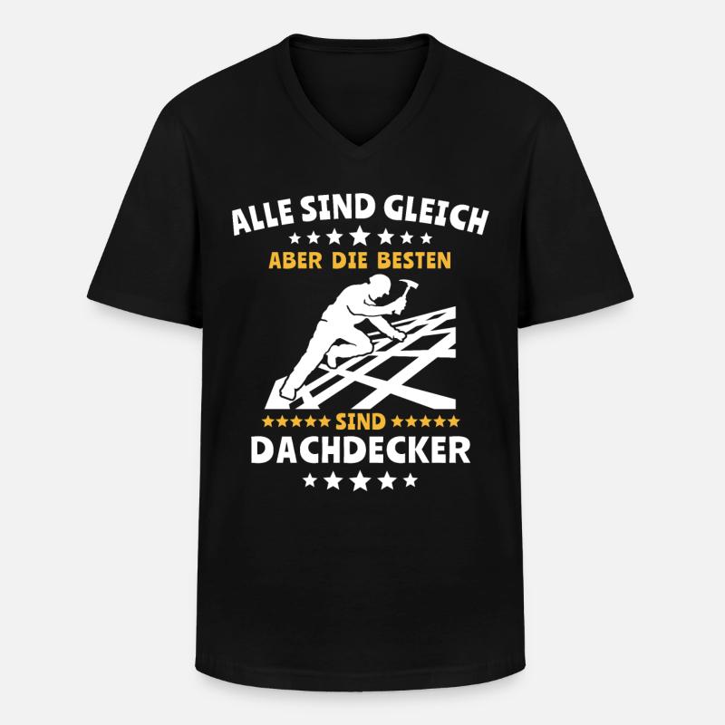 Dachdecker Dachspengler Dachdecken Dachklempner - Männer-T-Shirt mit V-Ausschnitt - Schwarz