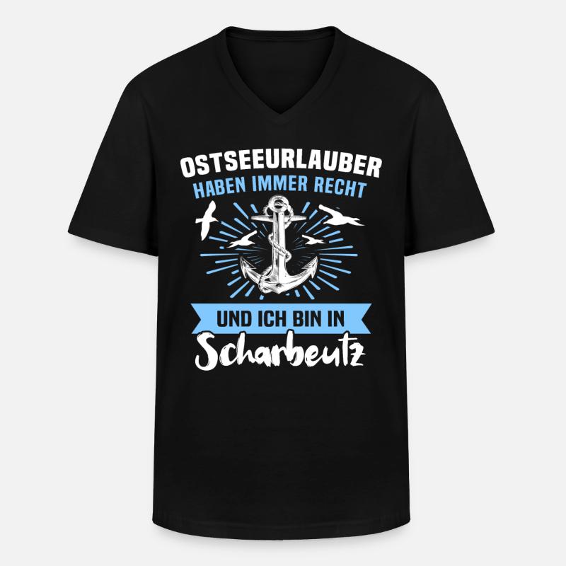 Scharbeutz Ostsee Scharbeutzer Souvenir - Männer-T-Shirt mit V-Ausschnitt - Schwarz