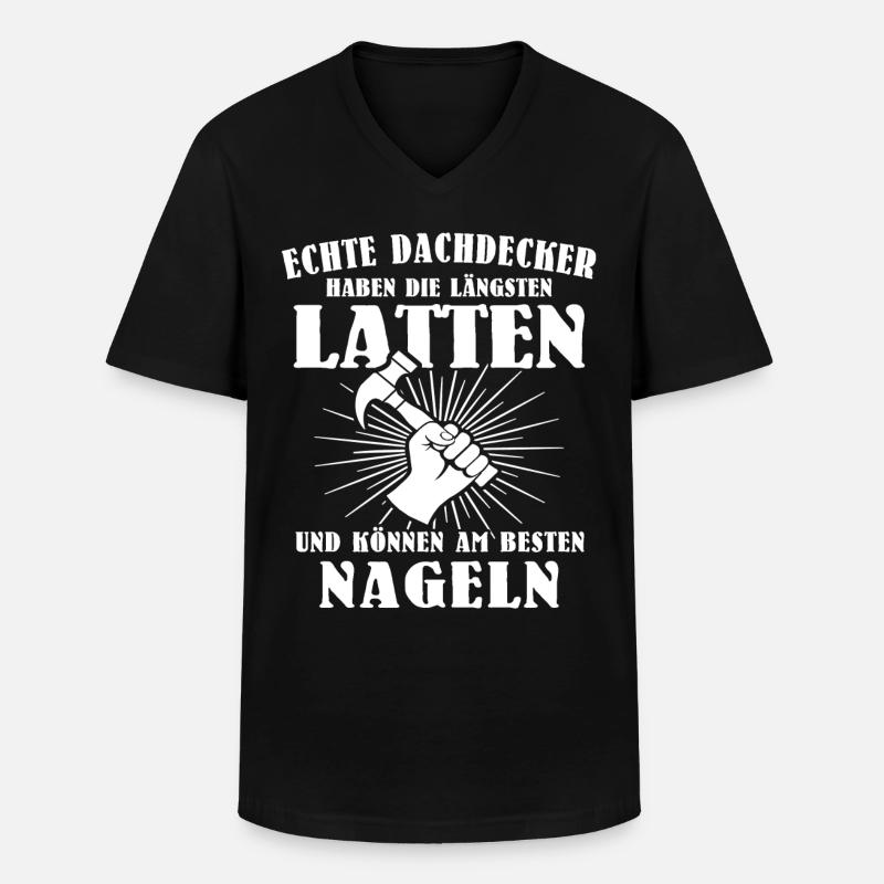 Dachdecker - Männer-T-Shirt mit V-Ausschnitt - Schwarz
