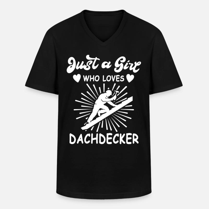 Dachdecker - Männer-T-Shirt mit V-Ausschnitt - Schwarz