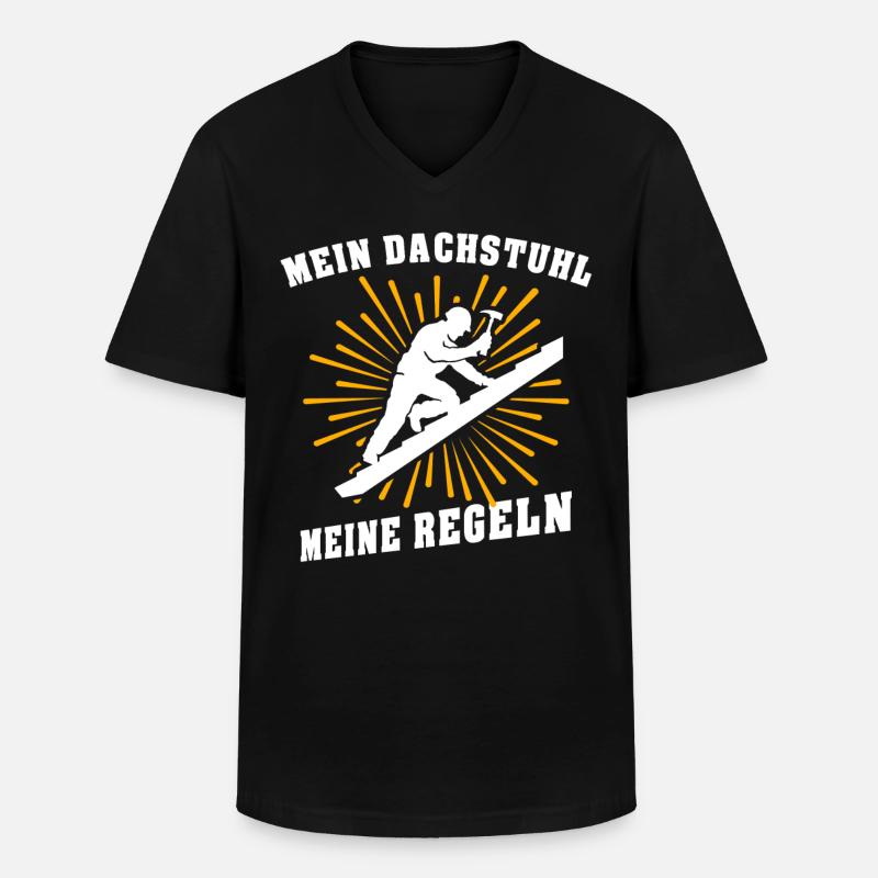 Dachdecker Dachdecken Dach Decken - Männer-T-Shirt mit V-Ausschnitt - Schwarz