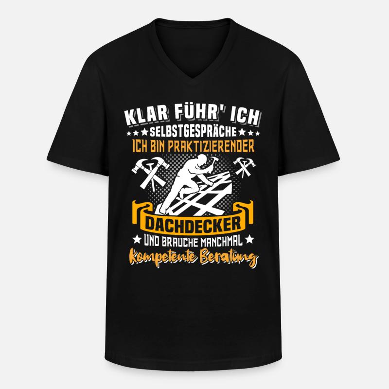 Dachdecker Dachspengler Dachklempner Dachdecken - Männer-T-Shirt mit V-Ausschnitt - Schwarz