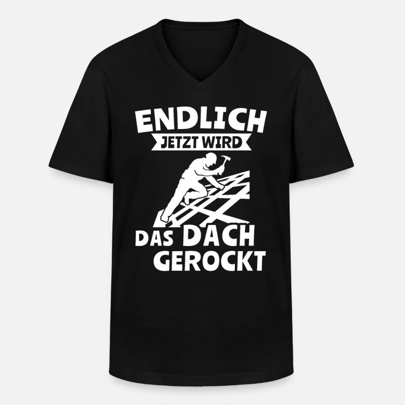 Dachdecker - Männer-T-Shirt mit V-Ausschnitt - Schwarz